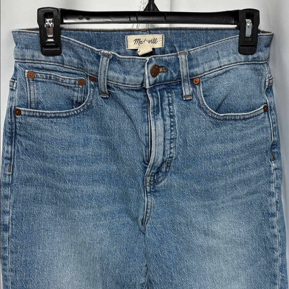 Madewell the perfect vintage Jean with raw hem ankle length medium wash size 28 - Picture 3 of 11